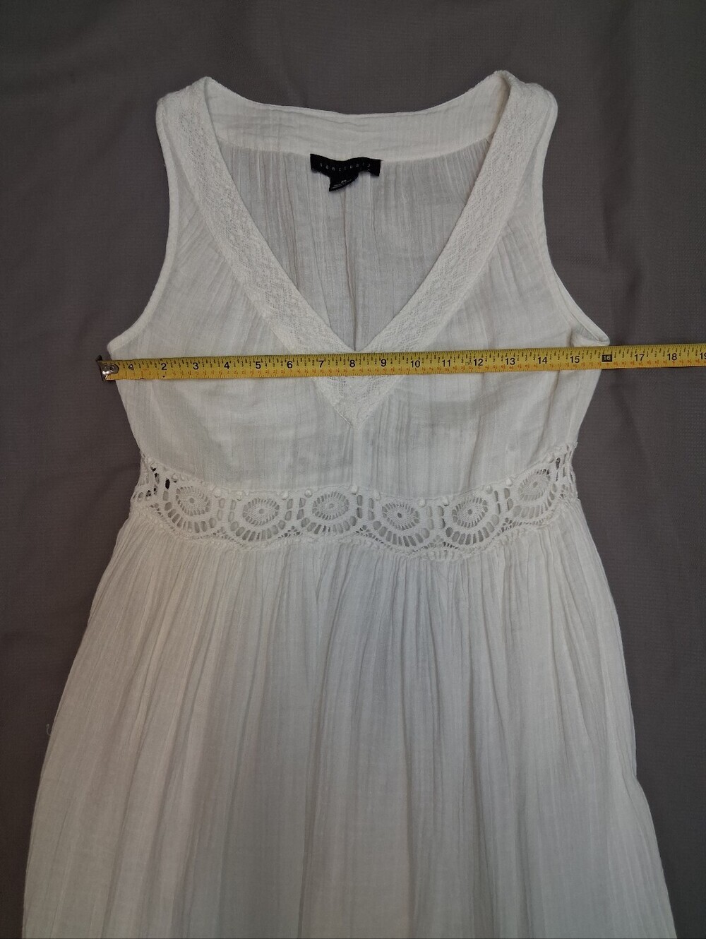 Sanctuary White Lace-Trim Midi Dress XS - Picture 7 of 16